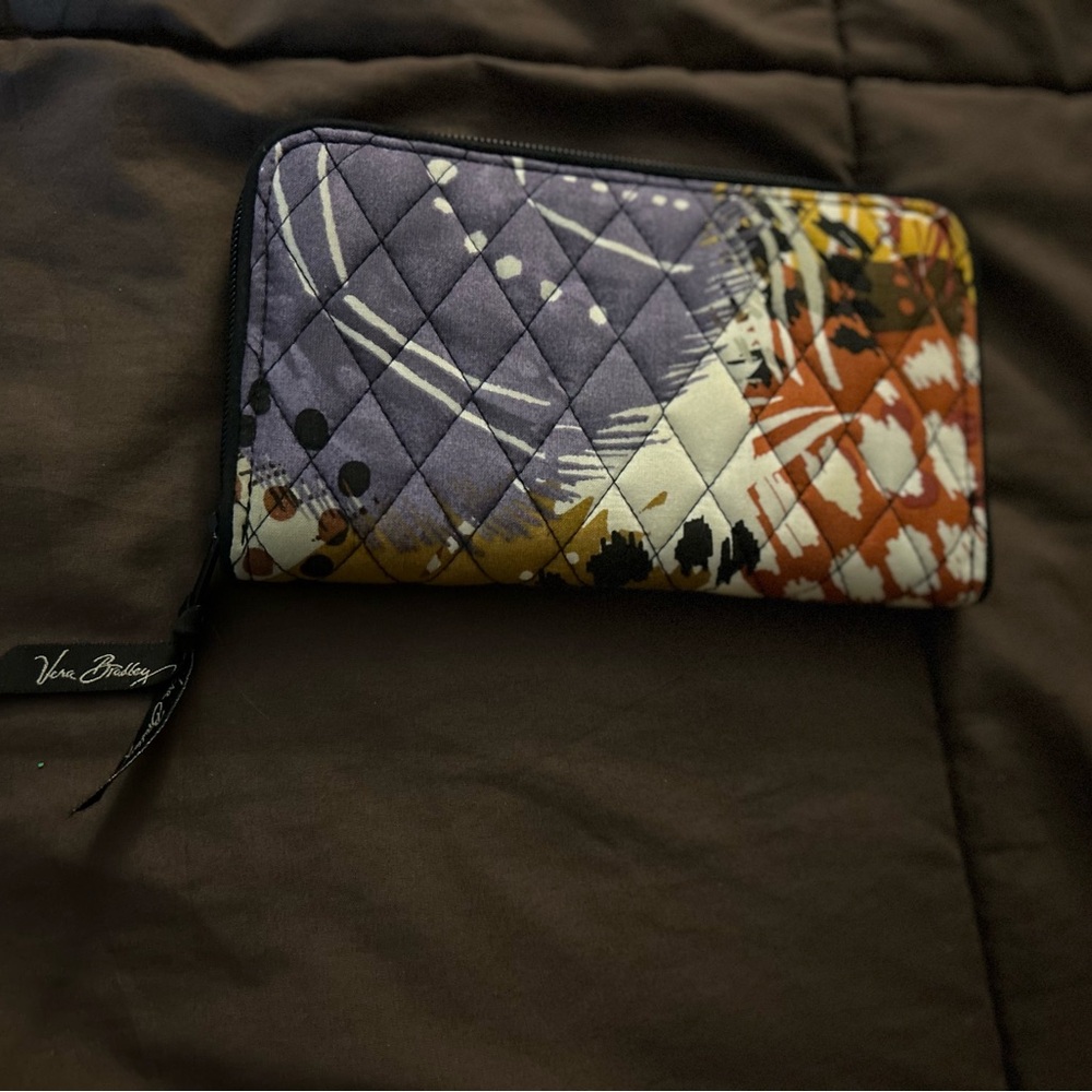 Vera Bradley Purple and Orange Quilted Wallet